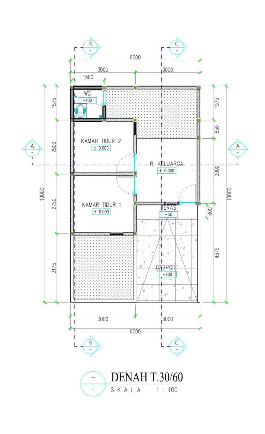 foto denah rumah tipe 30/60 New perumahan GRAND NUANSA KANDEMAN