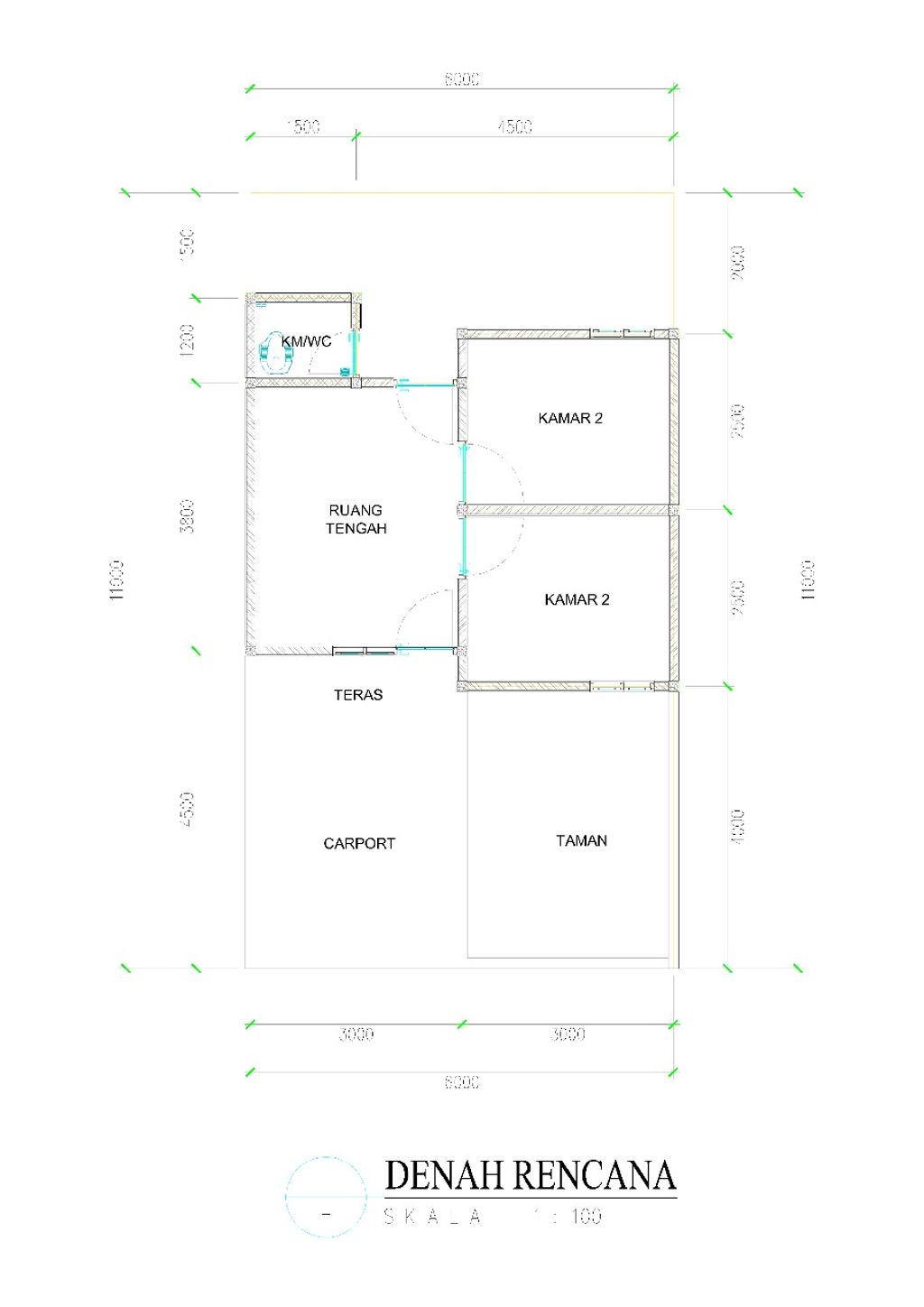 foto denah rumah tipe 30/66 Classic perumahan GRAND NUANSA KANDEMAN