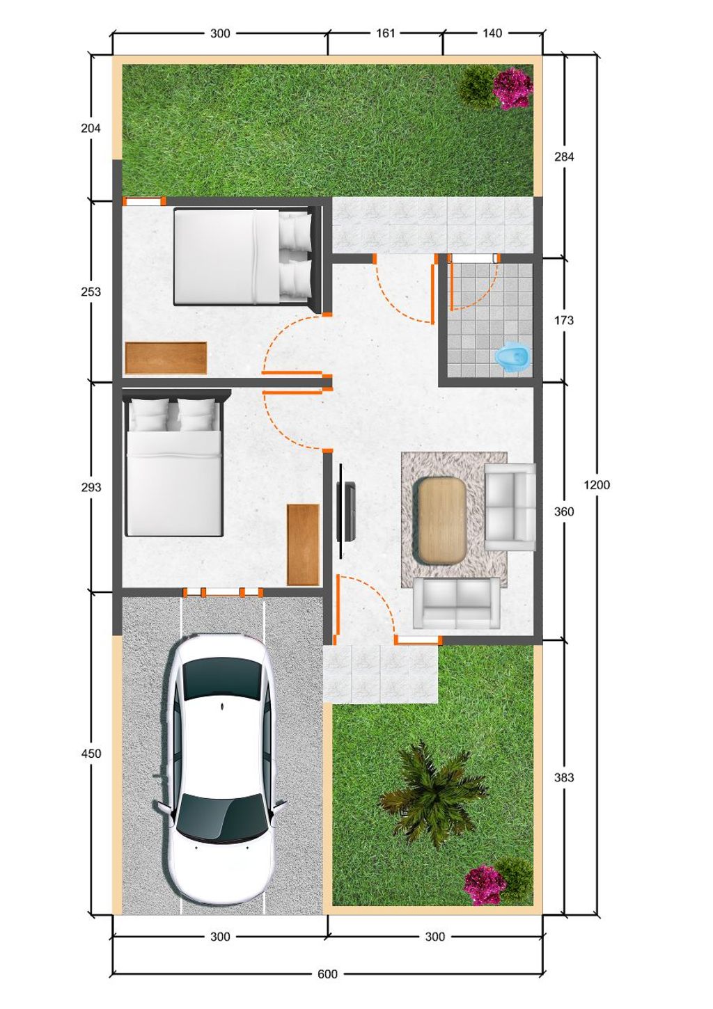 foto denah rumah tipe 36/72 D-24 perumahan Puri Majenang