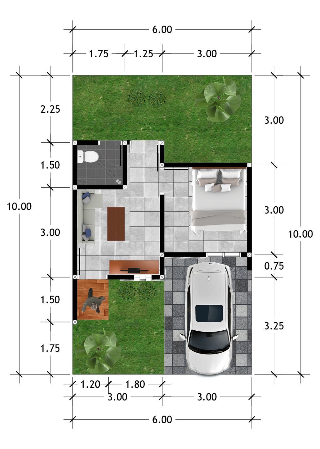 foto denah rumah tipe 25/60 perumahan GRIYA PERMATA 5