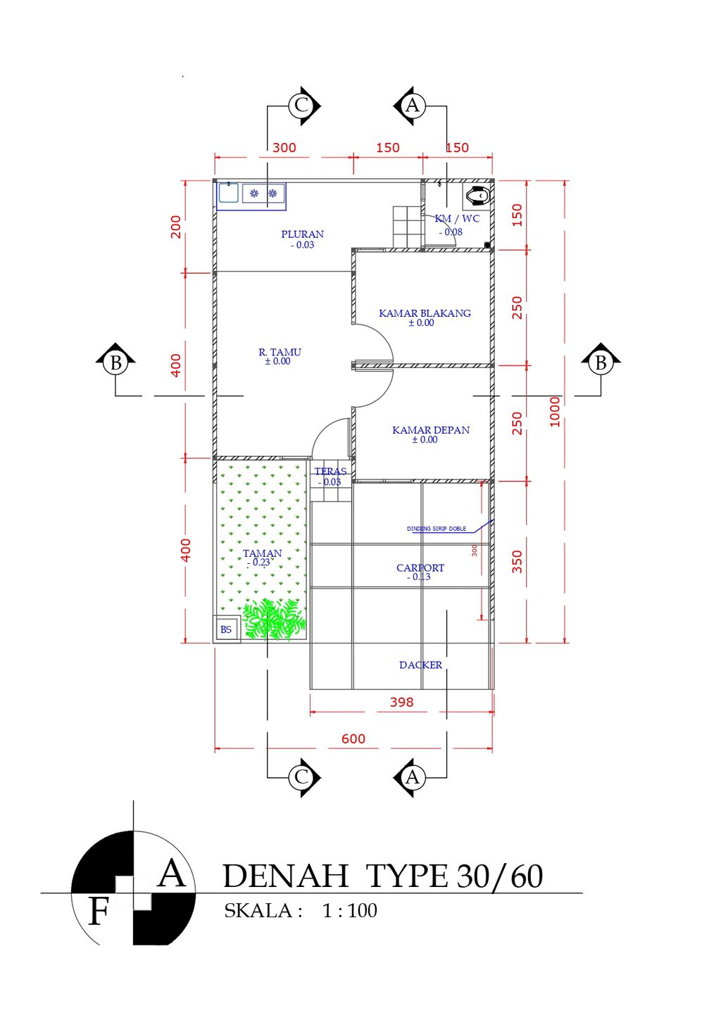 foto denah rumah tipe 30/60 perumahan GRAND PERMATA RESIDENCES