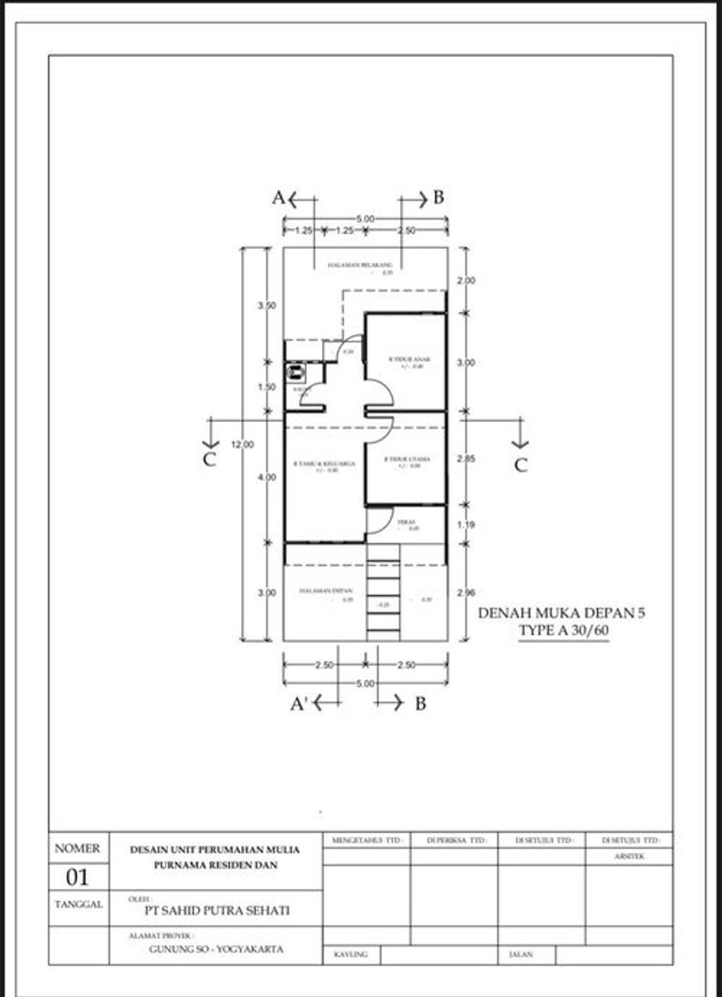 foto denah rumah tipe Rumah Subsidi perumahan MULIA PURNAMA Residence