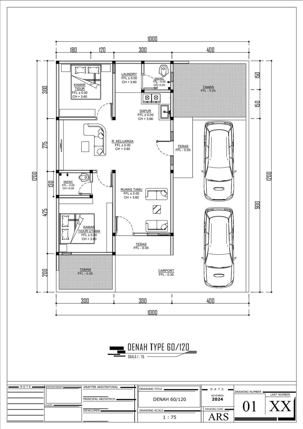 foto denah rumah tipe komersil 60/60 perumahan DRANGONG RESIDENCE