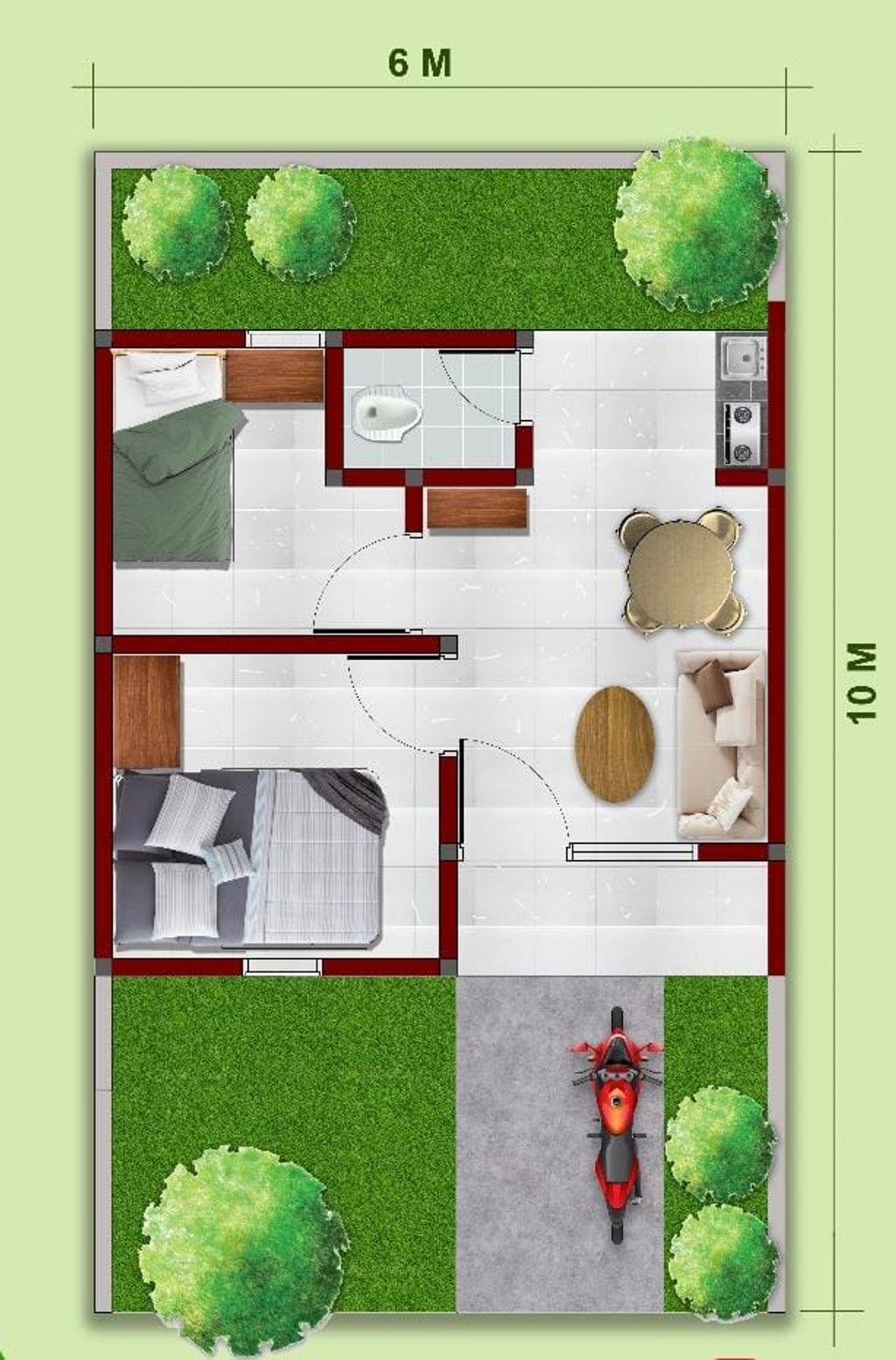 foto denah rumah tipe 32 Model baru perumahan Perumahan Tapos Sejuk