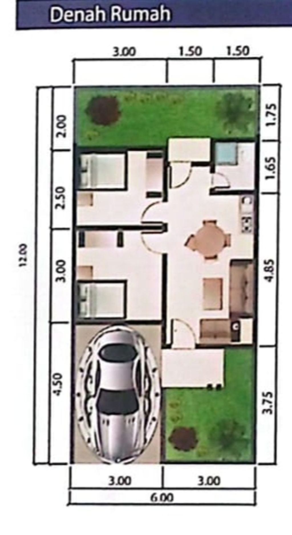 foto denah rumah tipe Perumahan Bukit Bambe 36/84 perumahan Perumahan Grand Pavilion Regency