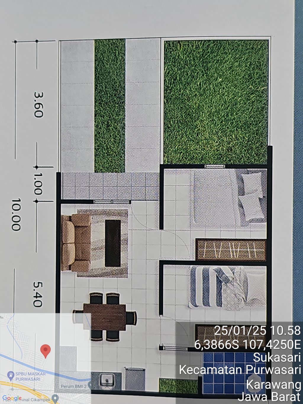 foto denah rumah tipe 30/60 perumahan Gading Elok 3