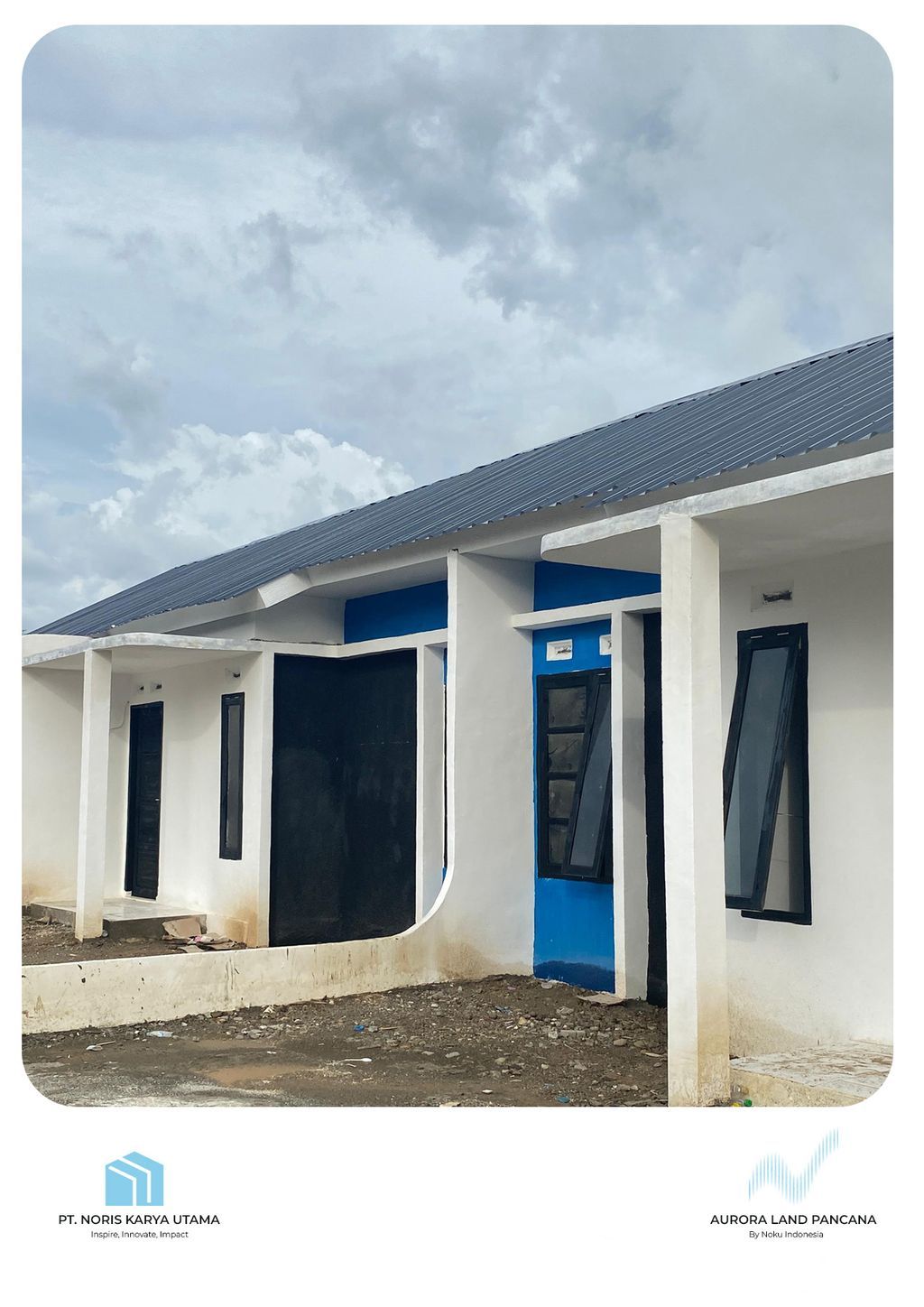 foto tampak rumah tipe 36/72 perumahan AURORA LAND PANCANA