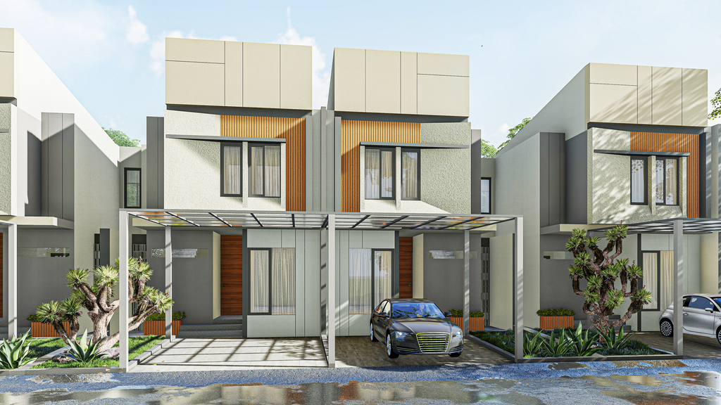 foto tampak rumah tipe AUSTIN perumahan Green Pilar Asri