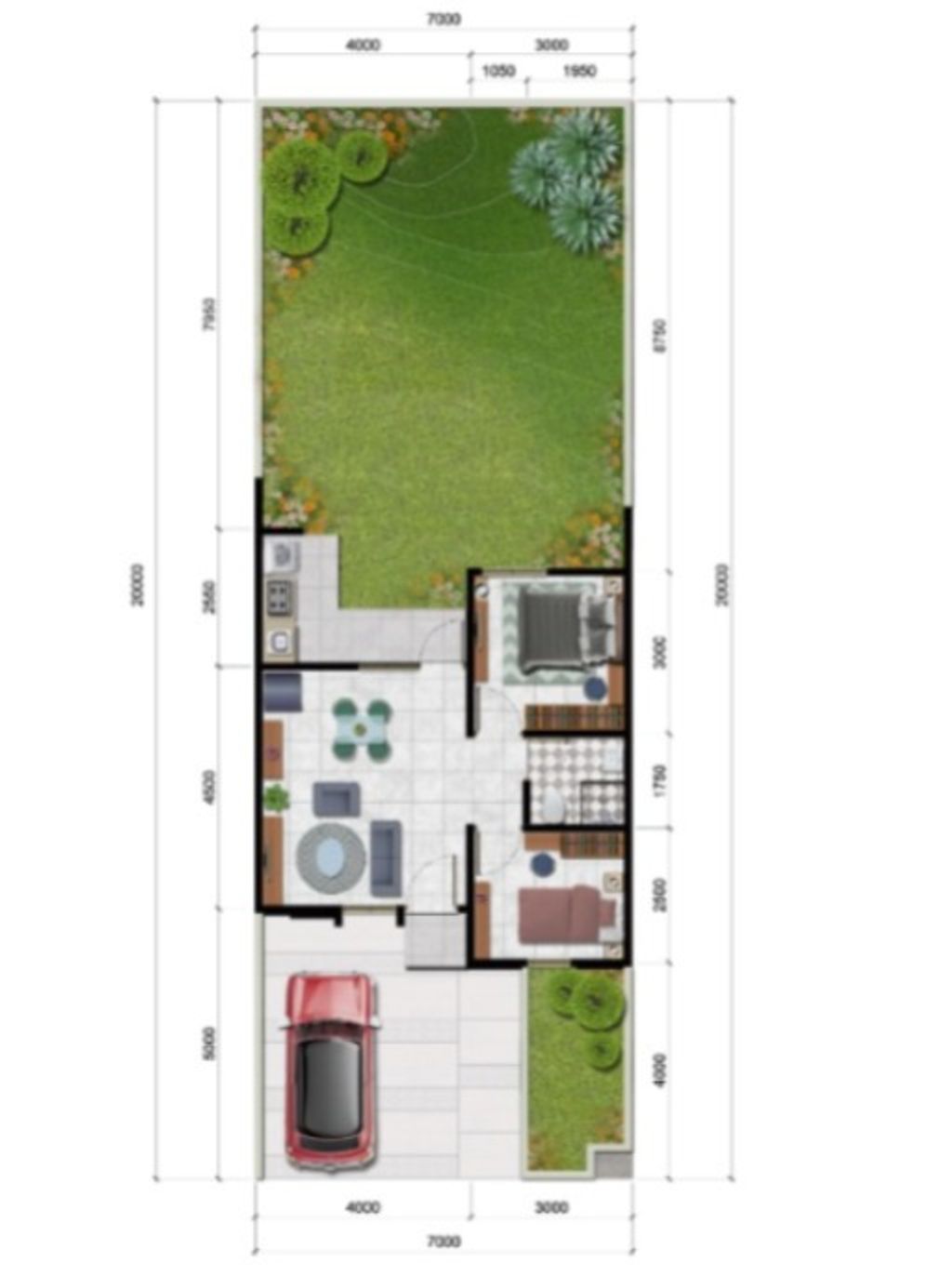 foto denah rumah tipe LUSSO B STD-STANDARD perumahan CITRA RAYA - CLUSTER GIVERNY