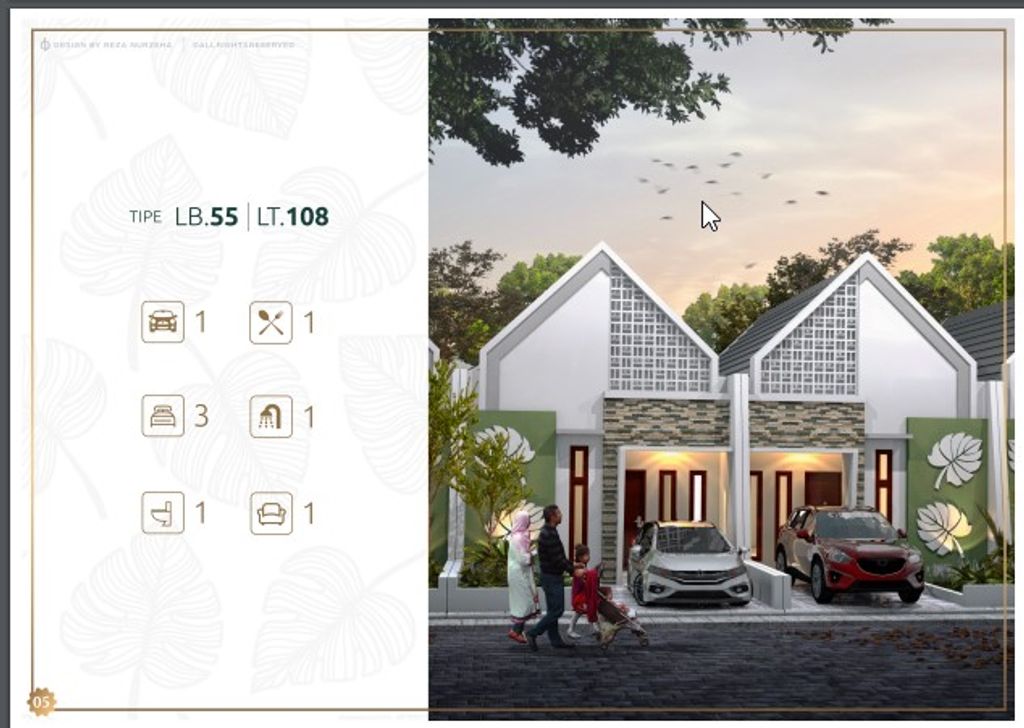 foto tampak rumah tipe GF perumahan MODERN ESTATE