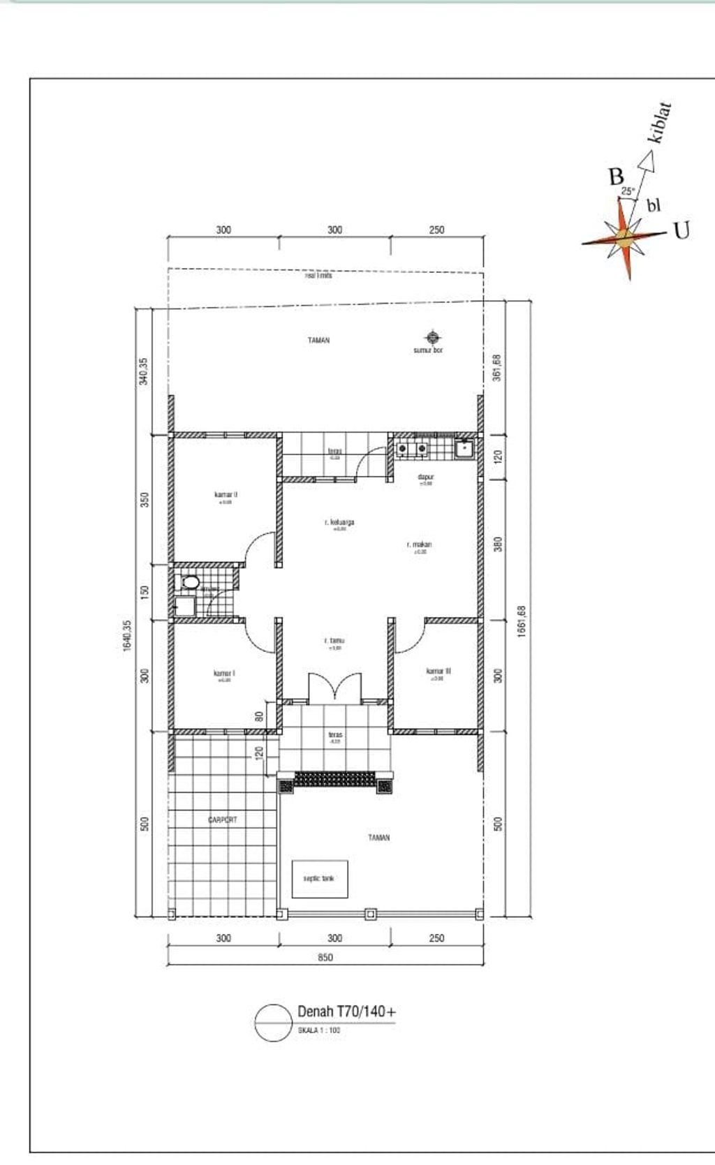 foto denah rumah tipe 70/140 perumahan GEDONG KALORAN RESIDENCE