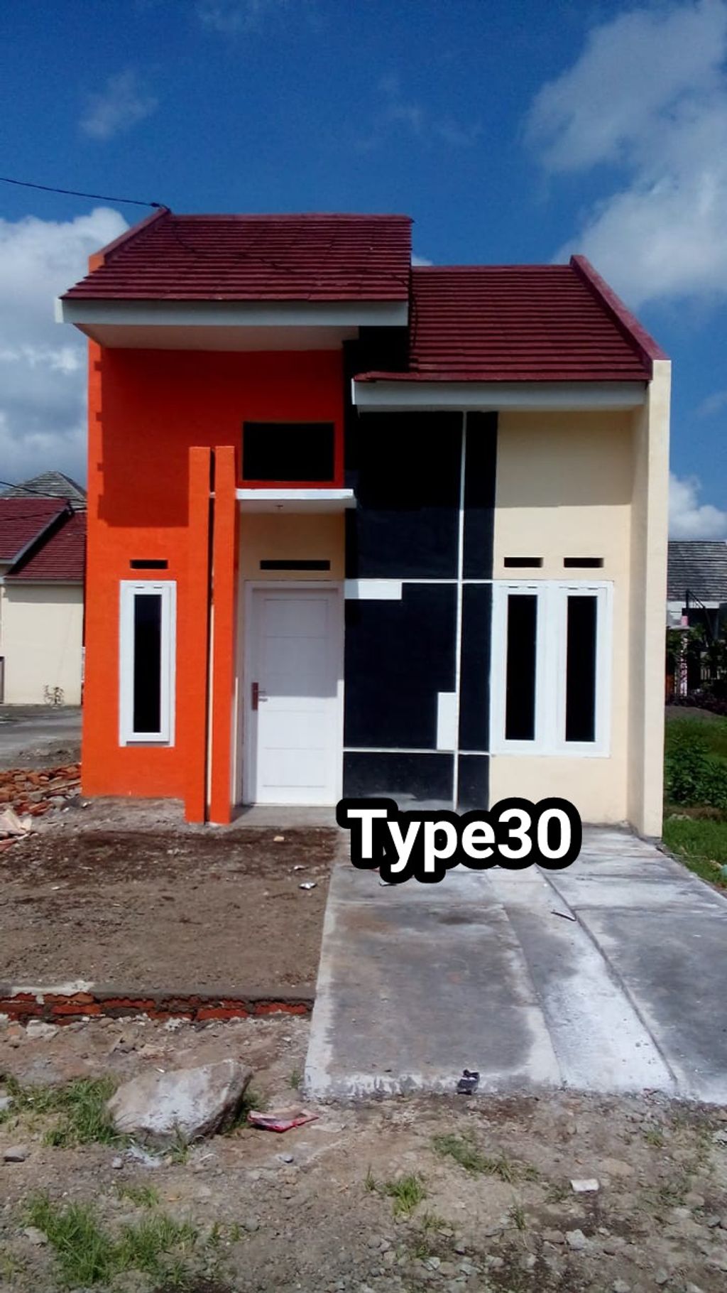 foto tampak rumah tipe 30 perumahan GRAND PERMATA INDAH