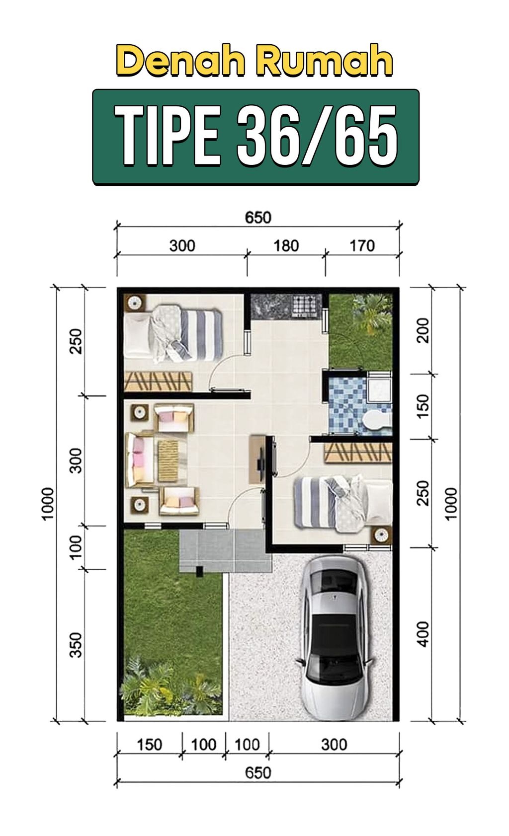foto denah rumah tipe 36/65 perumahan CITRA HARMONI 7