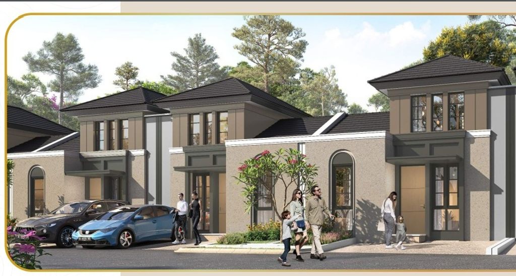 foto tampak rumah tipe FITTO B sudut - sudut perumahan CITRA RAYA - CLUSTER ACADEMIA PAVILION