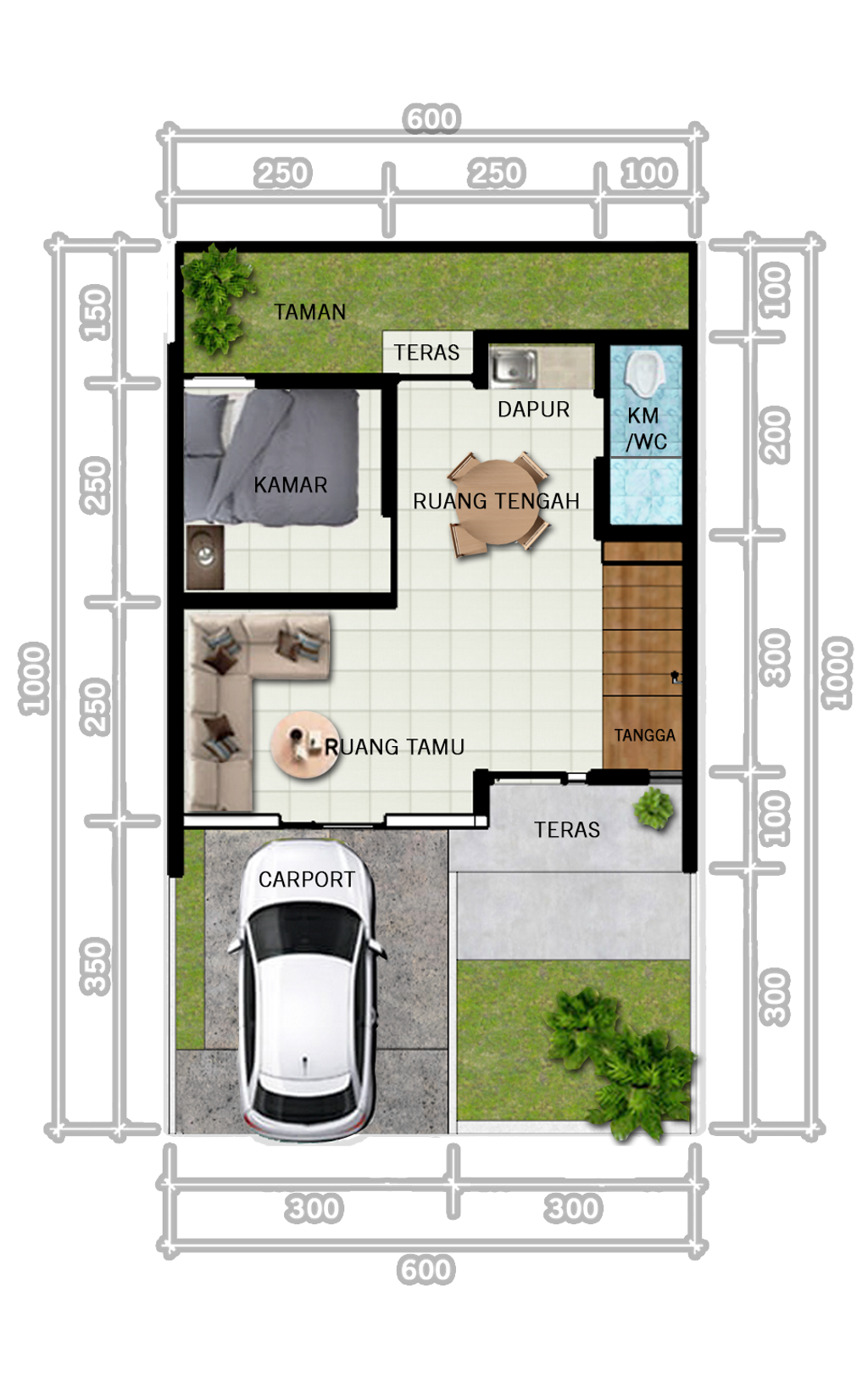 foto denah rumah tipe Mezzanine perumahan CITRA HARMONI 6 KARANGSARI