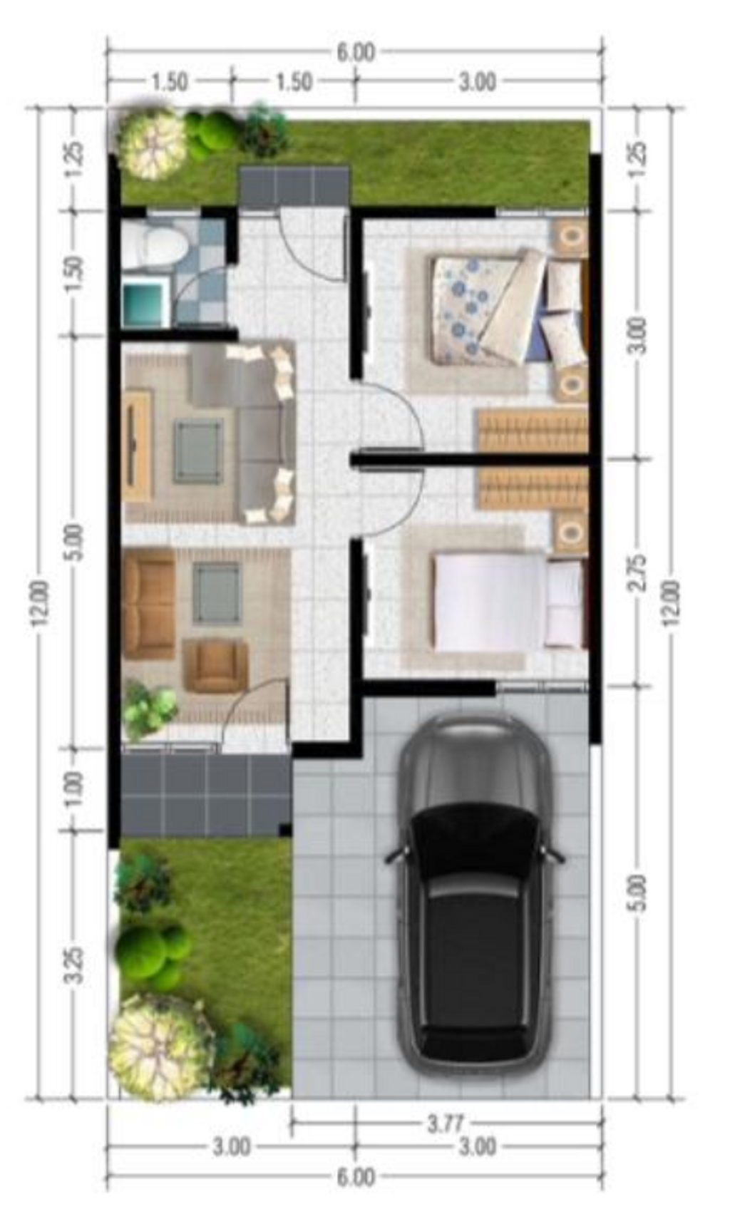 foto denah rumah tipe 40 perumahan ROYAL PARK JUANDA TAHAP 3