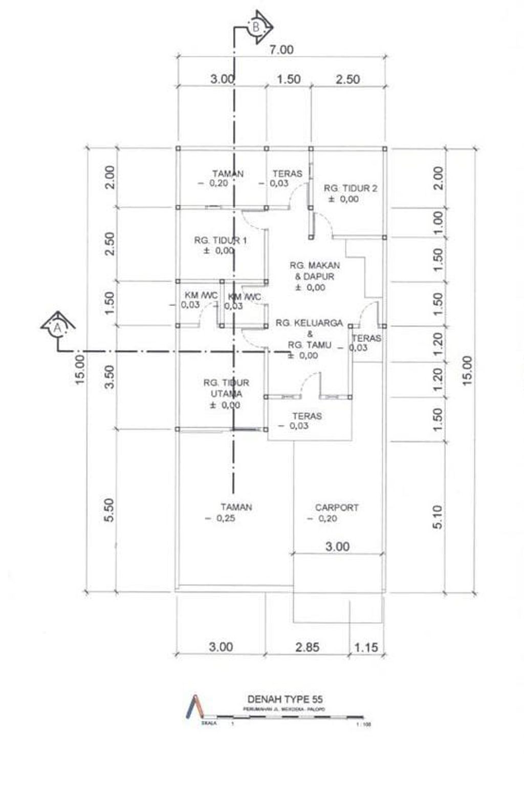 foto denah rumah tipe Zamrud perumahan Yuhana Residence