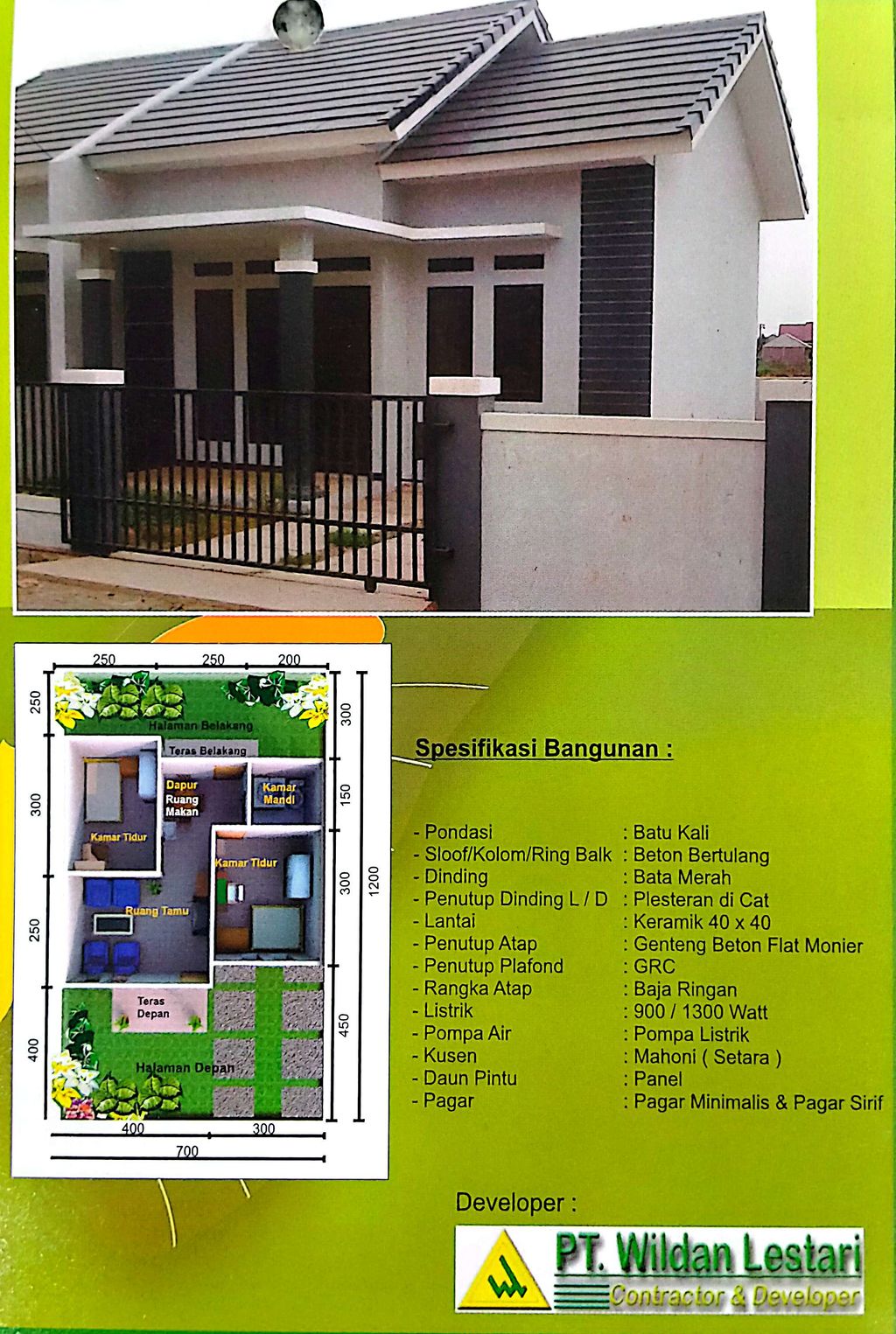 foto denah rumah tipe Raflesia perumahan FIRDAUS RESIDENCE 2