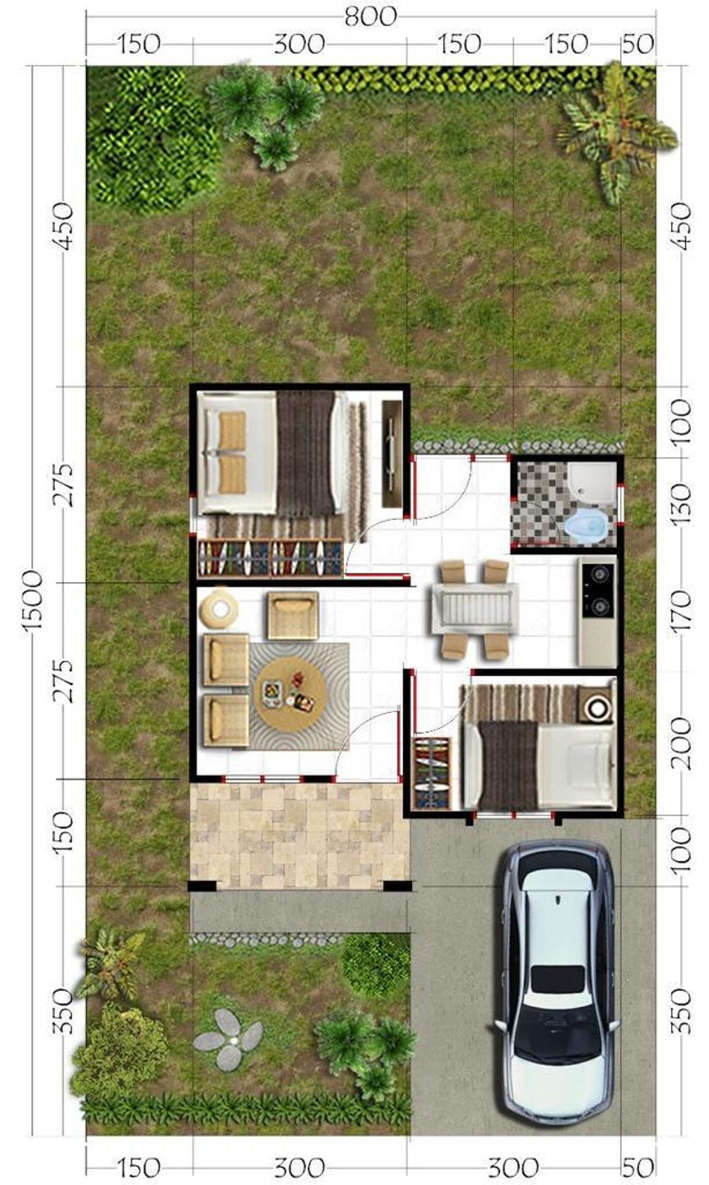 foto denah rumah tipe 36 perumahan MAHONI RESIDENCE TAHAP 2