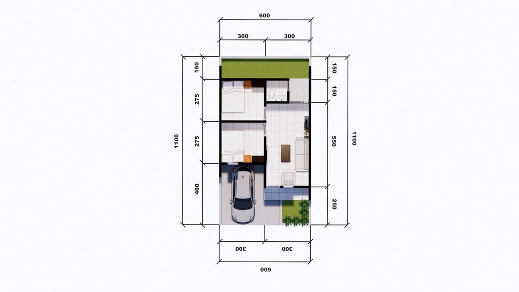foto denah rumah tipe 36 perumahan GARUDA MAS RESIDENCE
