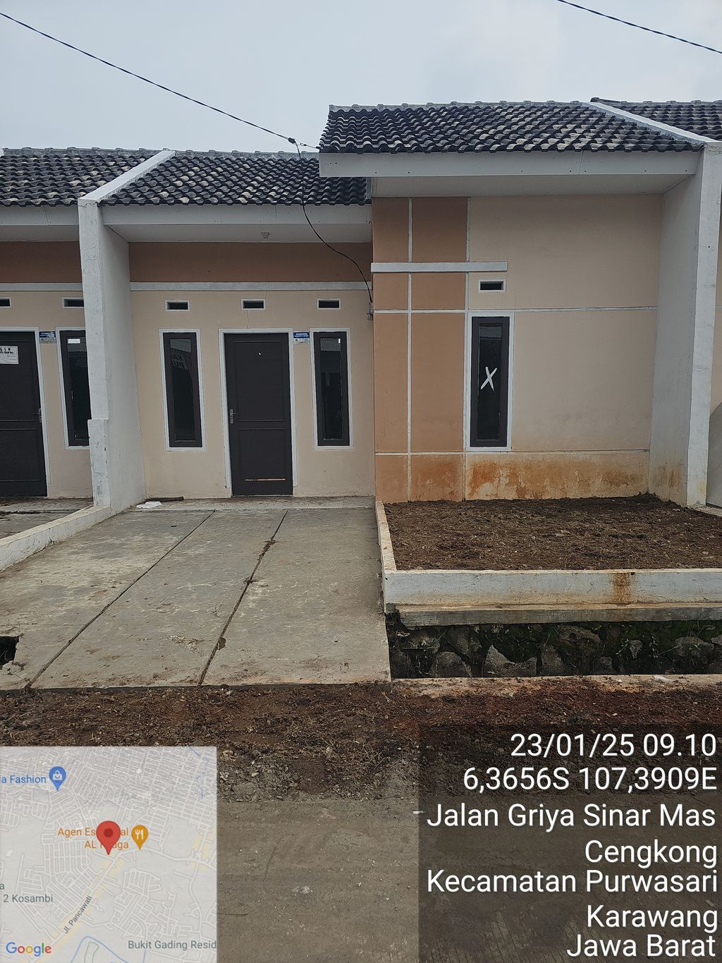 foto tampak rumah tipe 29/60 perumahan Perum griya sinar mas