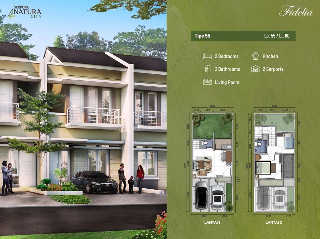 foto denah rumah tipe NF2-0001 perumahan SERPONG NATURA CITY