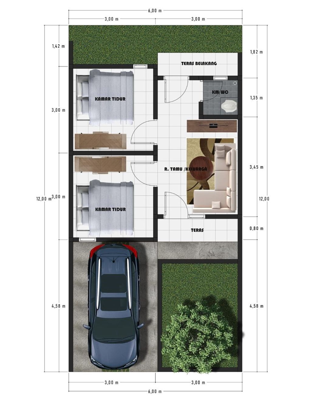 foto denah rumah tipe 36/84 perumahan MEGA MUTIARA TASIK REGENCY