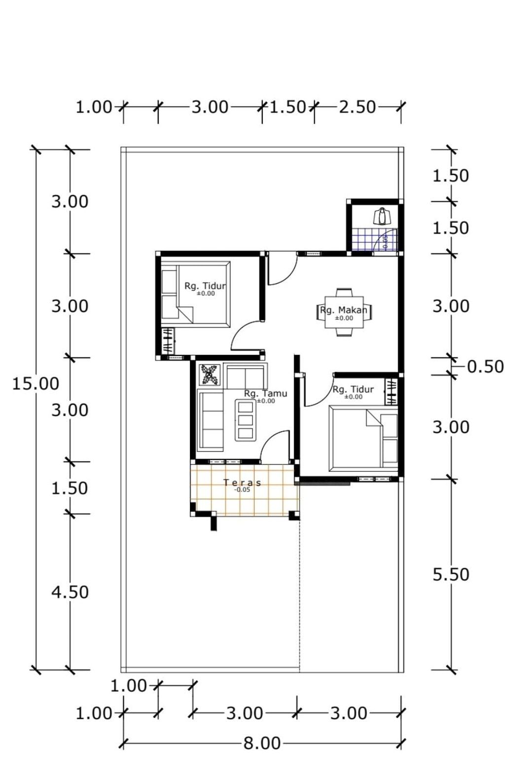 foto denah rumah tipe KOMERSIL 45/120 perumahan GRAHA LAVENDER INDAH