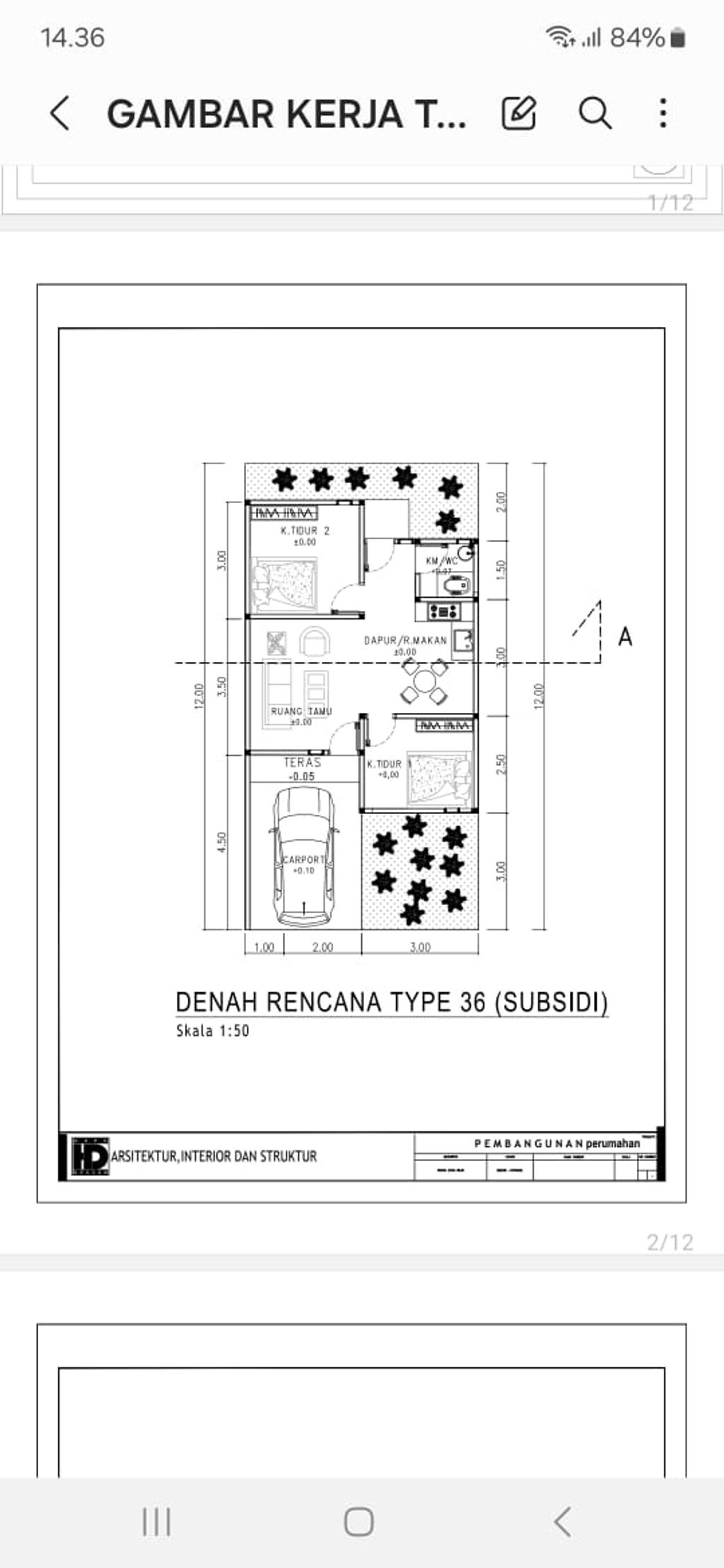 foto denah rumah tipe mawar perumahan GRAND KOTA BARU SUNGGAL TAHAP 2