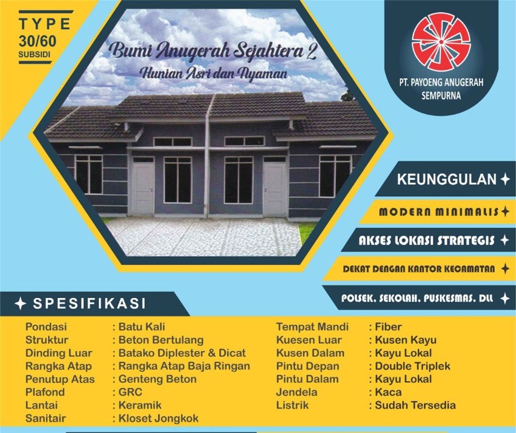 foto tampak rumah tipe 30 perumahan Bumi Anugerah Sejahtera 2 Tahap 2