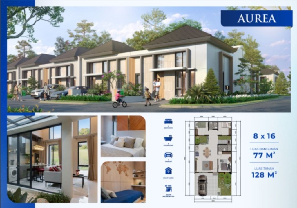 foto denah rumah tipe AUREA STD - STANDARD perumahan CITRA ECOPOLIS RAYA - CLUSTER AURORA