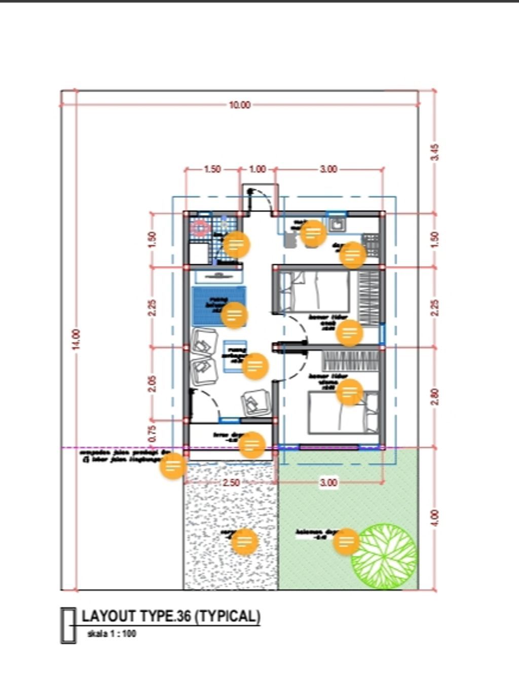 foto denah rumah tipe 36 perumahan AS SHOFA