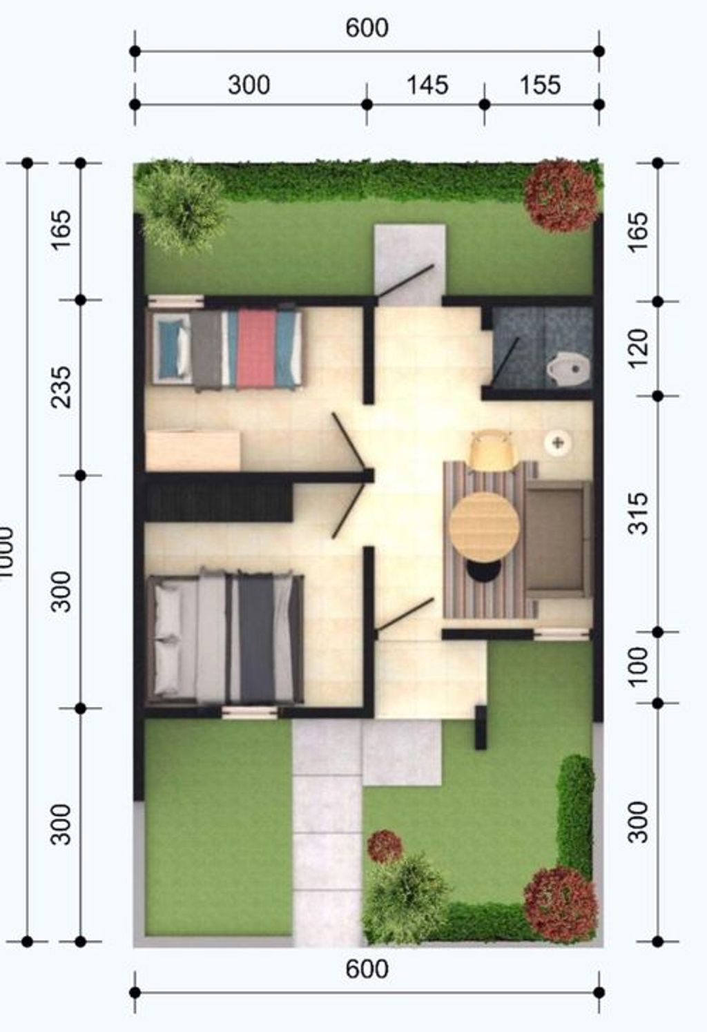 foto denah rumah tipe WISMAYA 2024 perumahan PRIMA TALAGA SUNDA