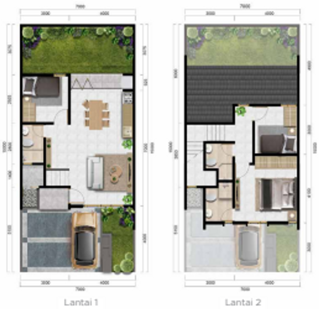 foto denah rumah tipe CHAMPAGNE-W - COR perumahan PERUMAH CITRA CITY SENTUL KAWASAN REGULER