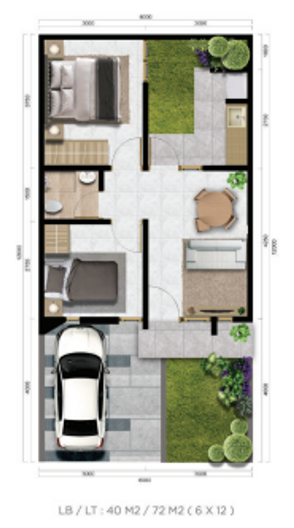foto denah rumah tipe NEW AUBE - CHR perumahan PERUMAH CITRA CITY SENTUL KAWASAN REGULER