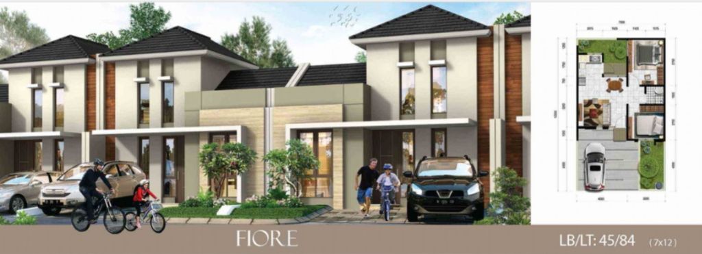 foto denah rumah tipe FIORE perumahan CITRA RAYA - CLUSTER LUGANO ZA & ZB