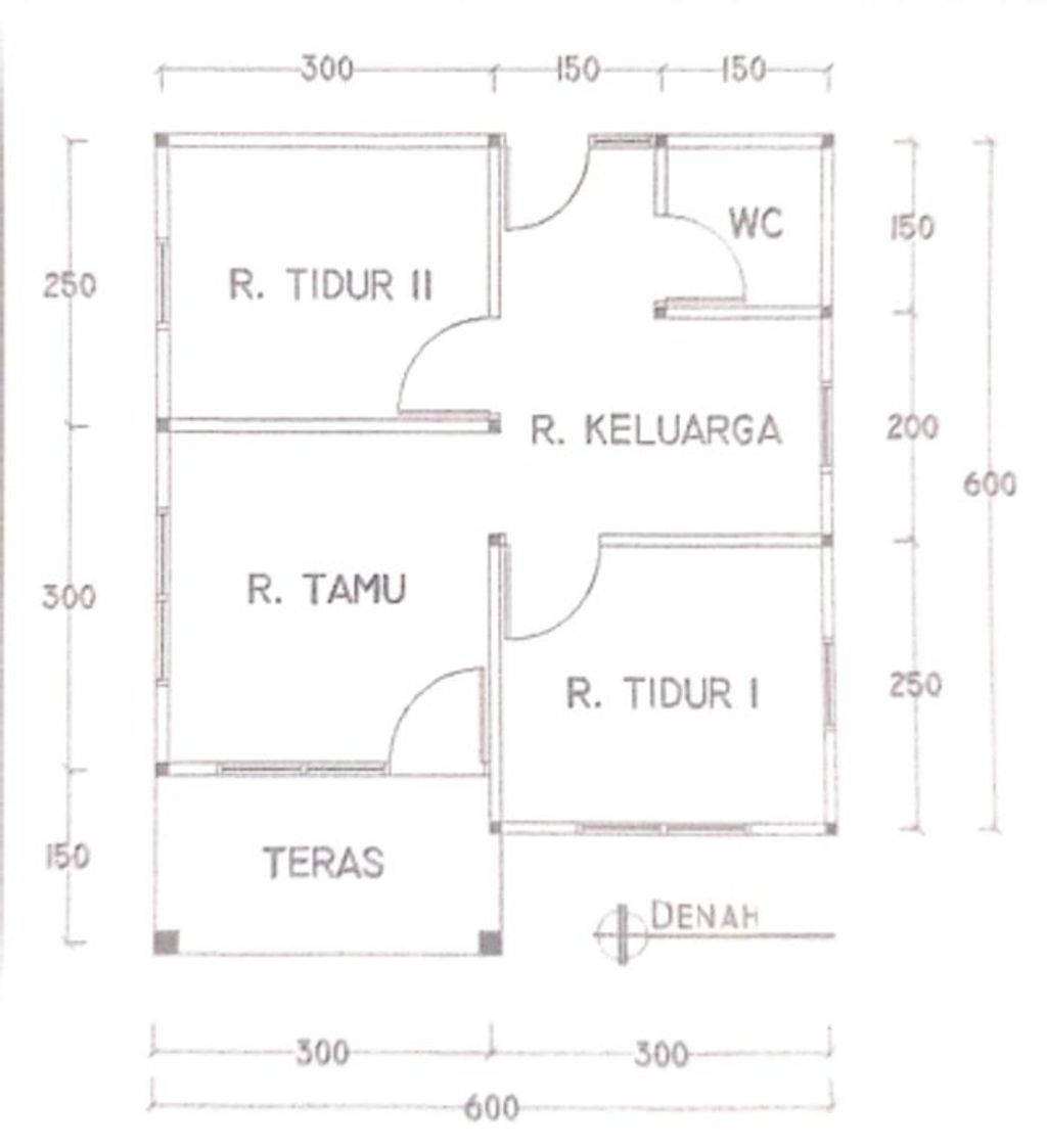 foto denah rumah tipe 36 HARGA TERBARU 2024 perumahan RAUDAH INDAH TAHAP 2