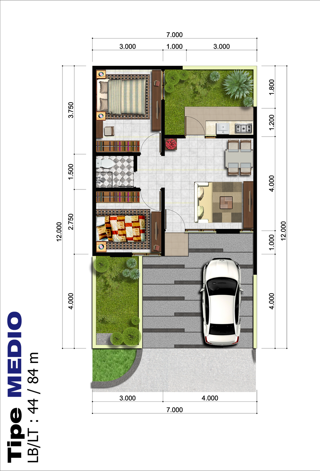 foto denah rumah tipe MEDIO IRR - SDT perumahan CITRA RAYA - CLUSTER VILLAGIO dan RUKO