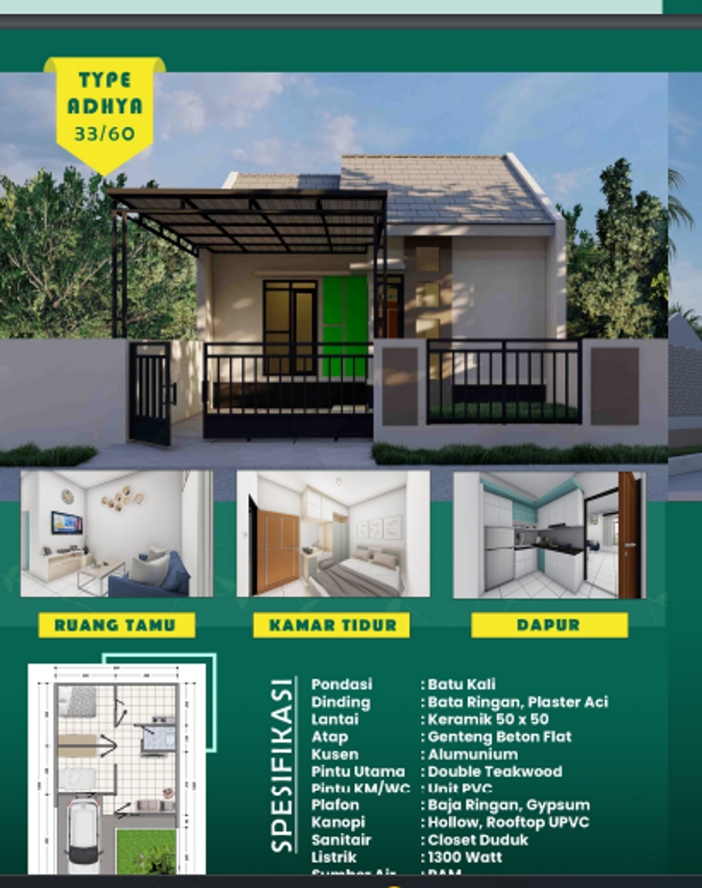 foto denah rumah tipe KOMERSIL perumahan GREEN JAYASAMPURNA RESIDENCE