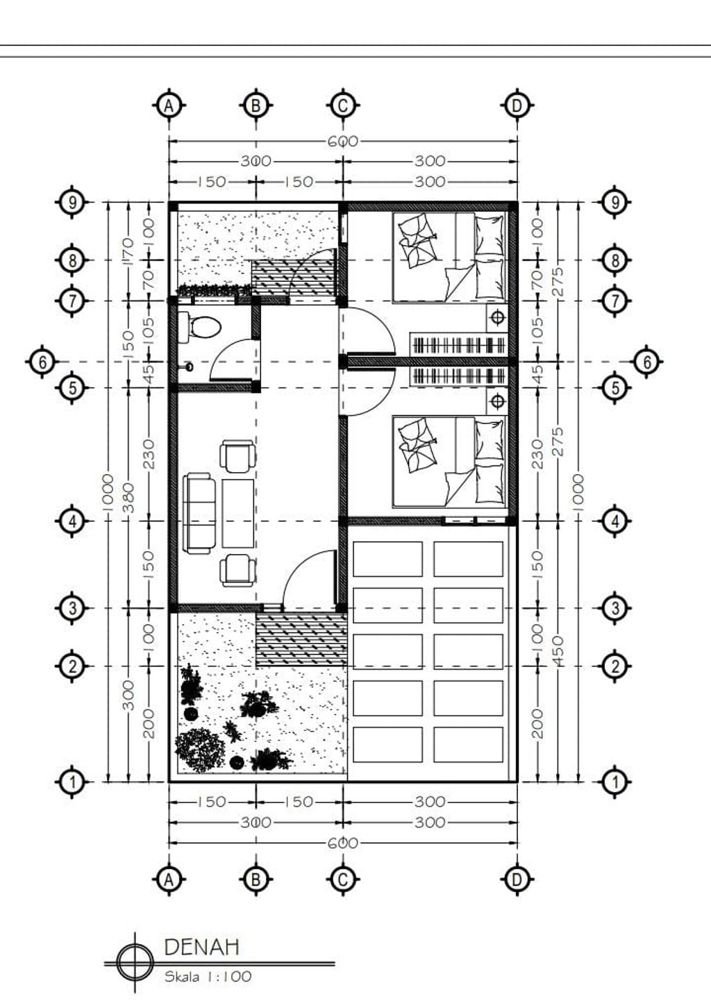 foto denah rumah tipe 75/36 perumahan CITRA ARUM RESIDENCE