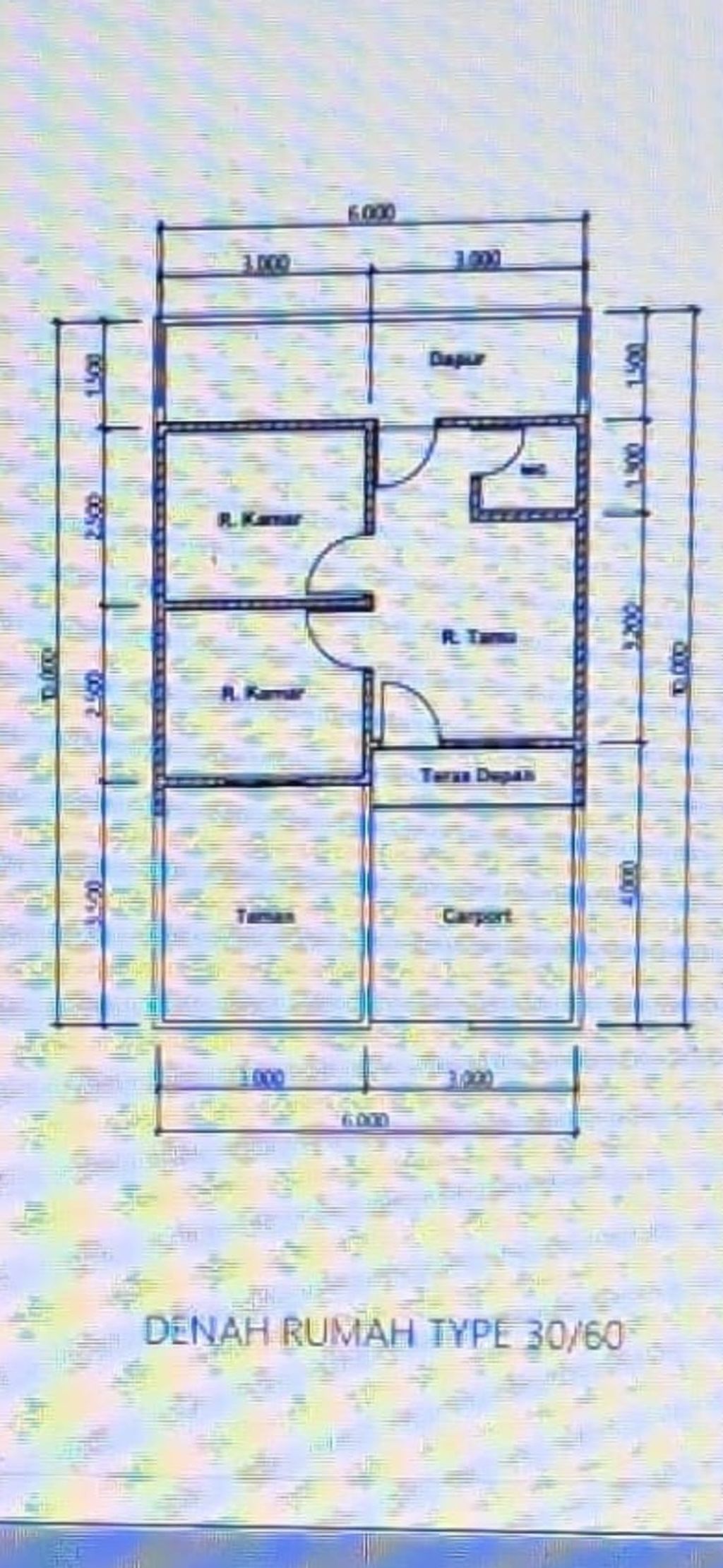 foto denah rumah tipe 30/60 perumahan CLUSTER GRAHA MADANI