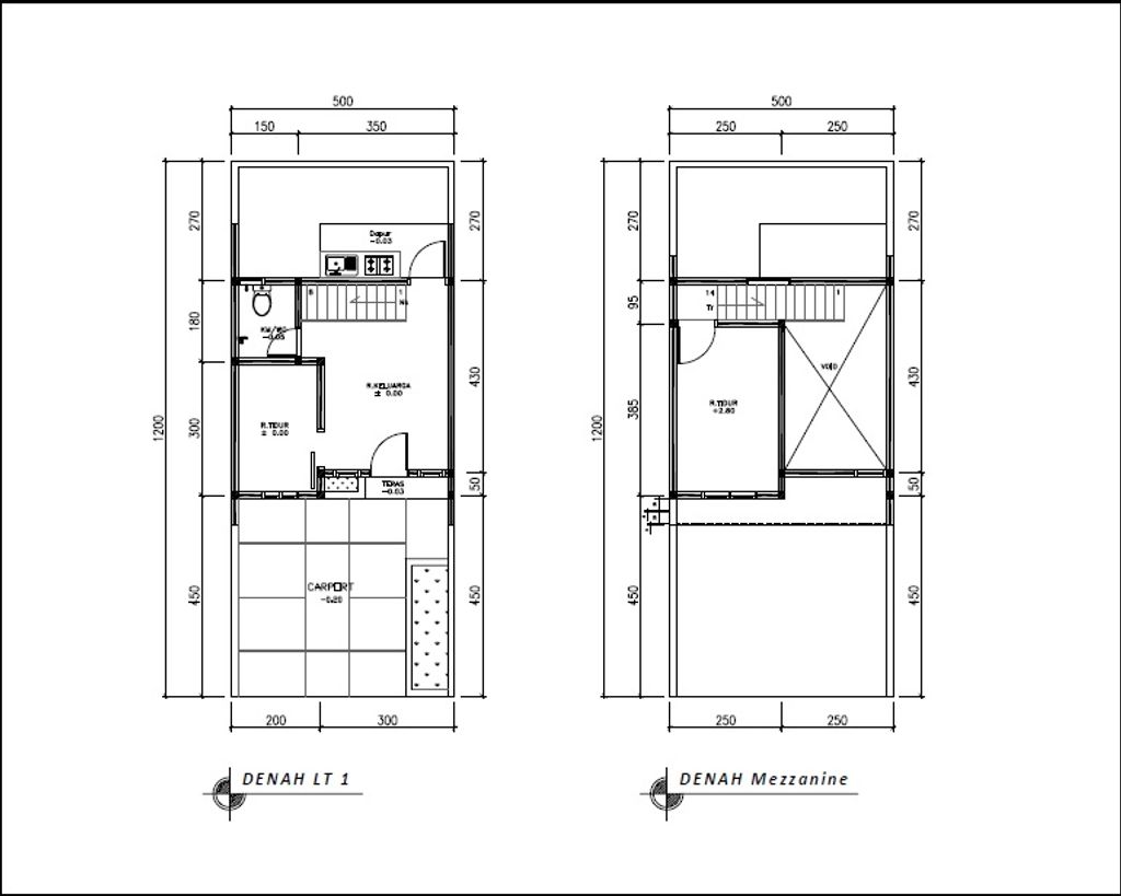 foto denah rumah tipe 36 Mezanin (2 kamar) (300) perumahan Bukit Sukanagara Resort