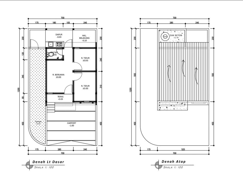 foto denah rumah tipe 36 1 Lantai Kontur 1m (422) perumahan G-Land Padalarang Valley