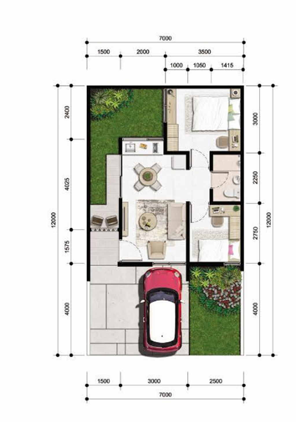 foto denah rumah tipe STELLAIRE perumahan JO CITRA GARDEN SERPONG