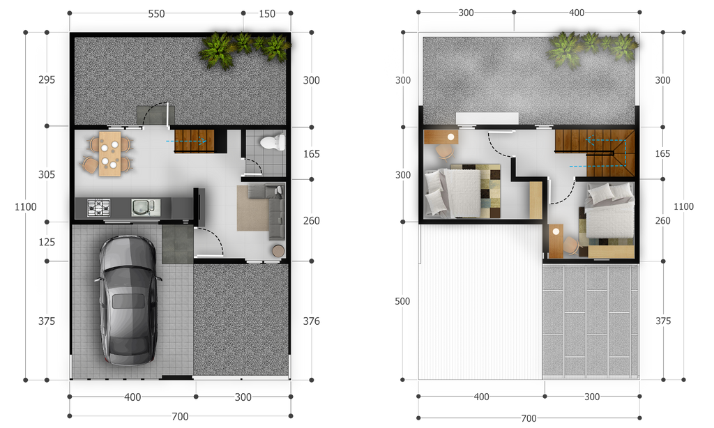 foto denah rumah tipe 51 perumahan CALATHEA TOWNHOUSE