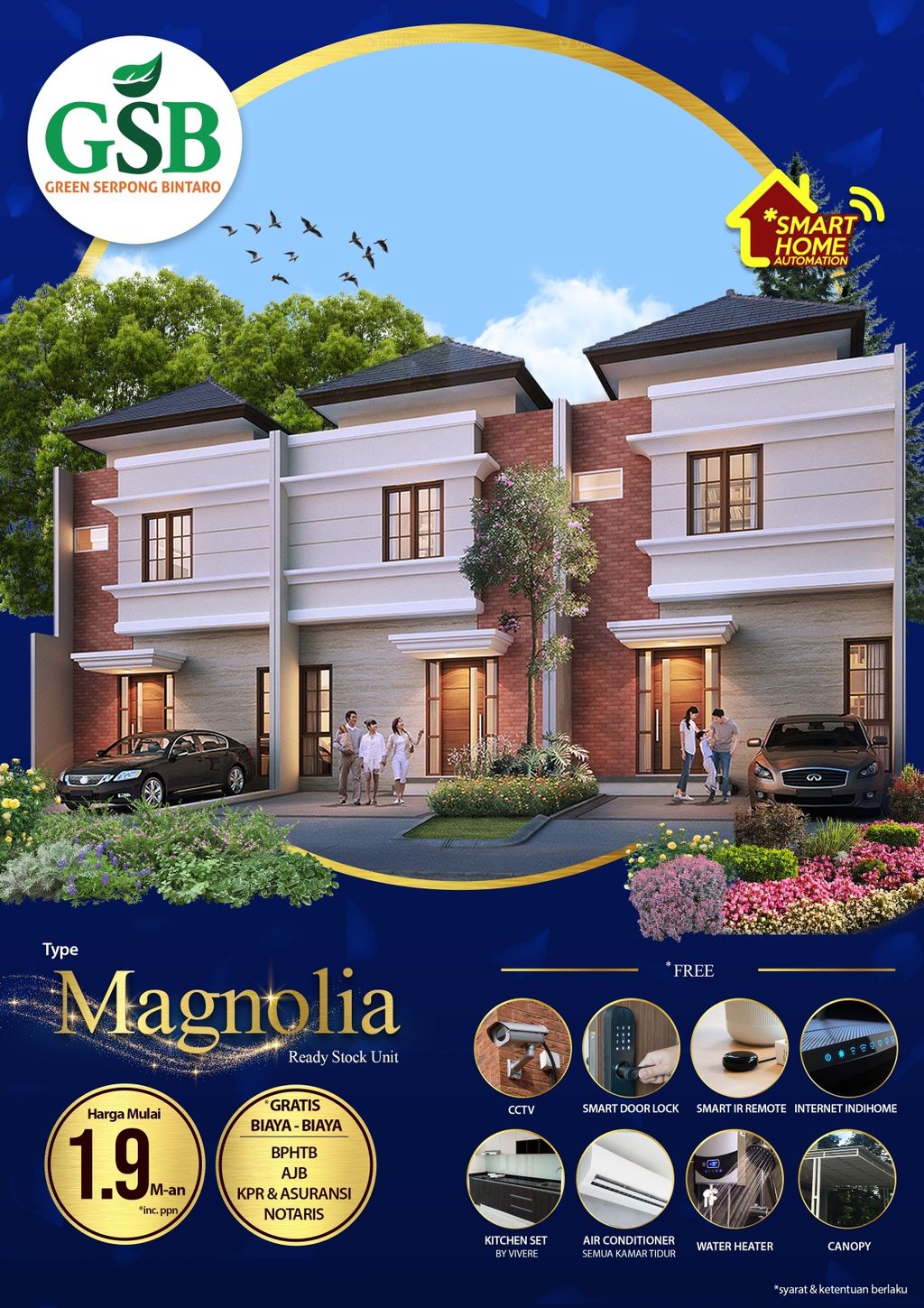 foto tampak rumah tipe Magnolia 96 perumahan Green Serpong Bintaro