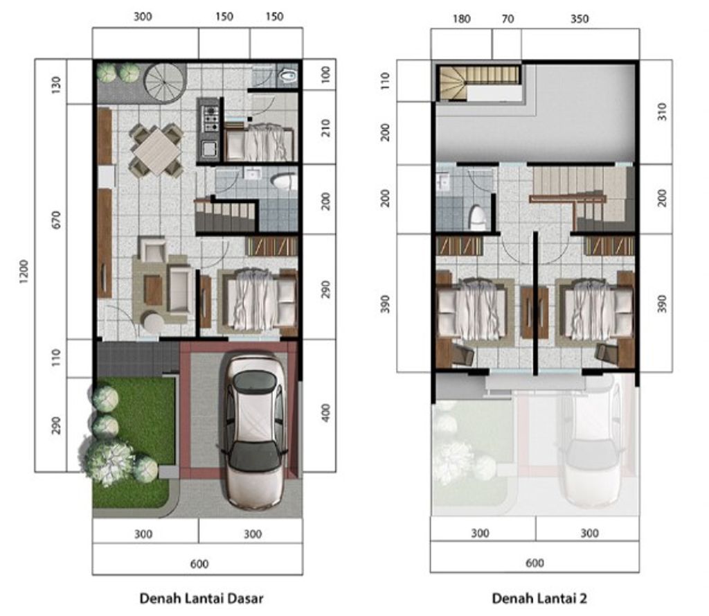 foto denah rumah tipe Regia 72 perumahan Green Serpong Bintaro