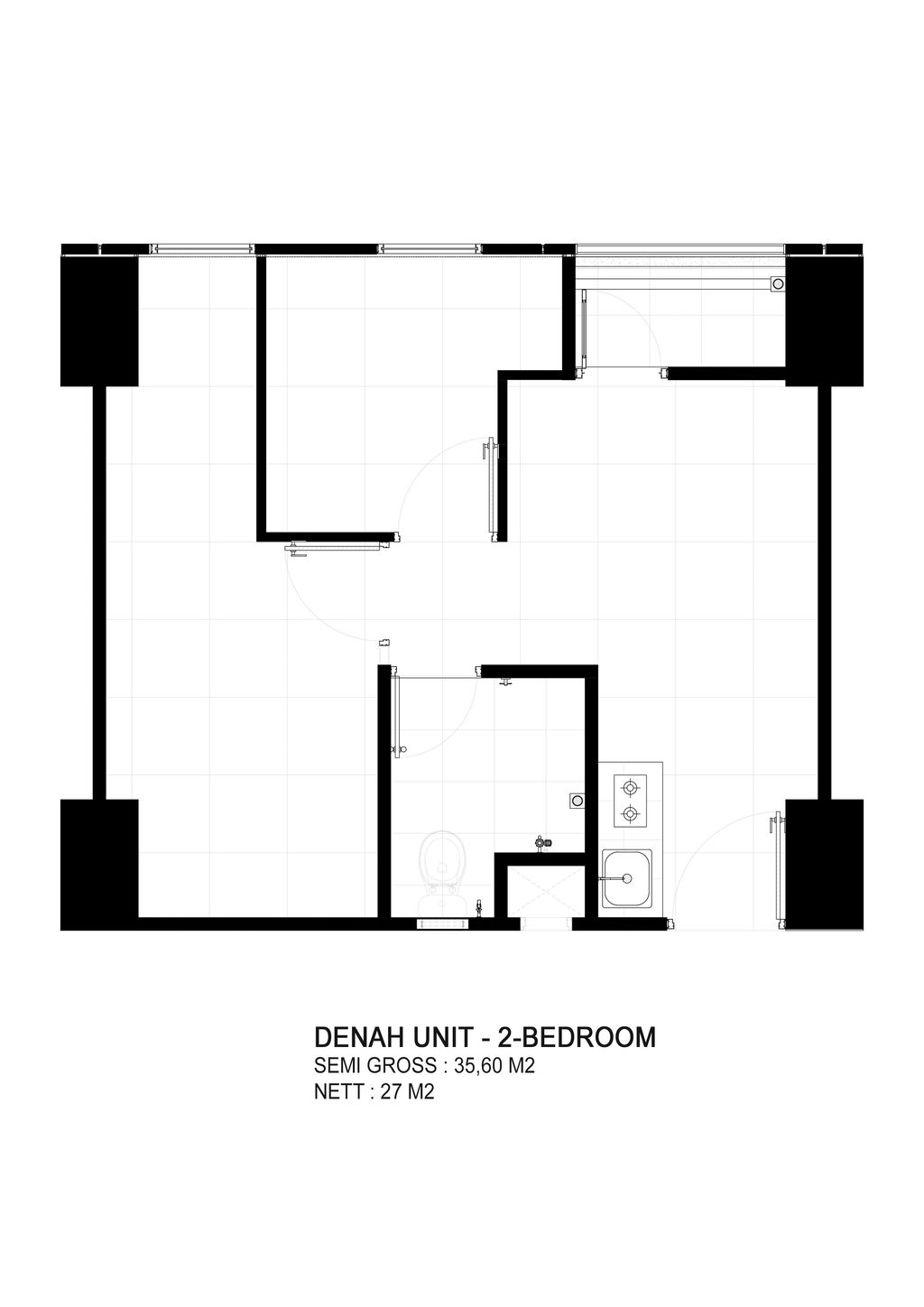 foto denah rumah tipe 2 Bedroom perumahan NUANSA CILANGKAP MENARA KANAYA