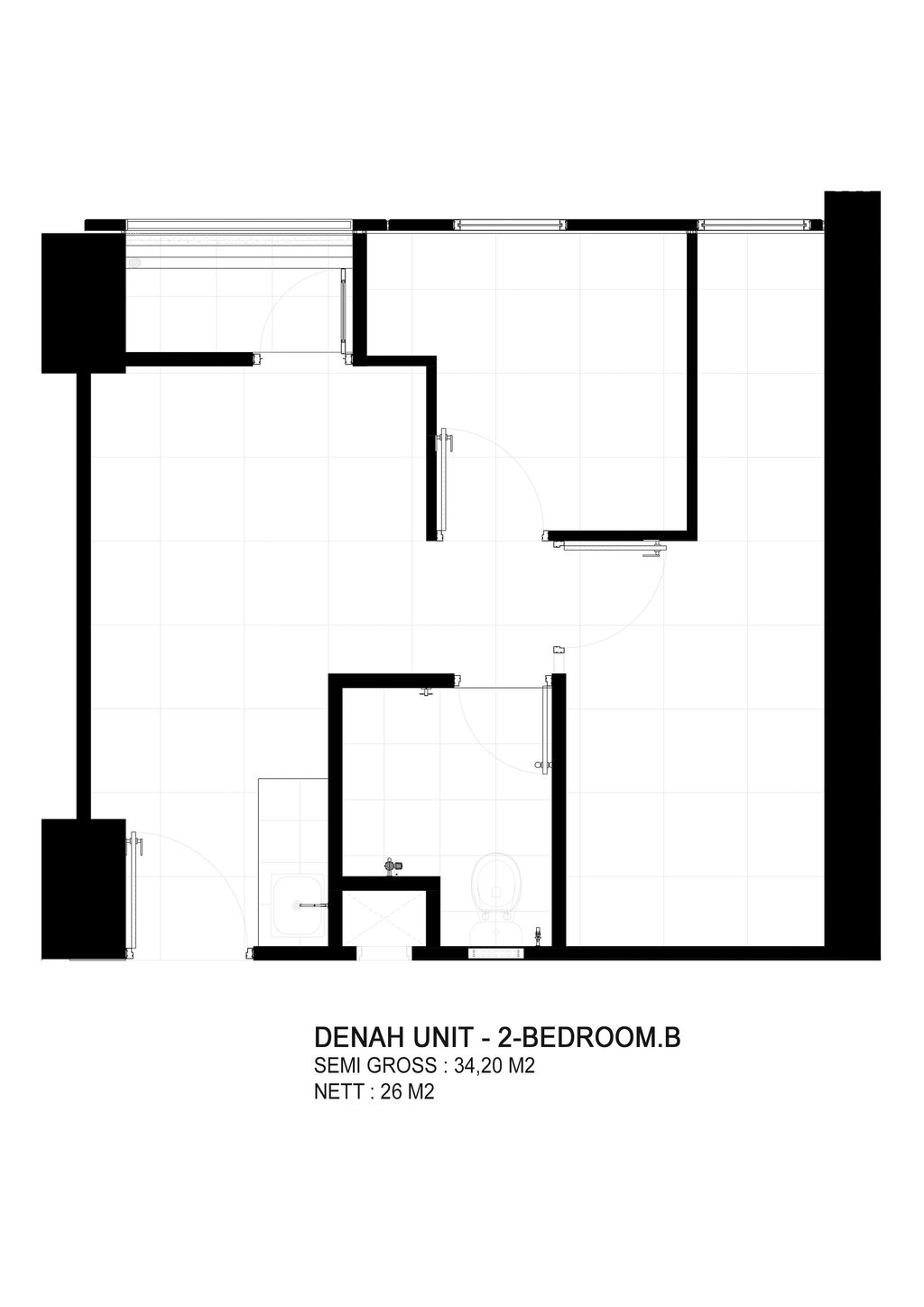 foto denah rumah tipe 2 Bedroom B perumahan NUANSA CILANGKAP MENARA KANAYA