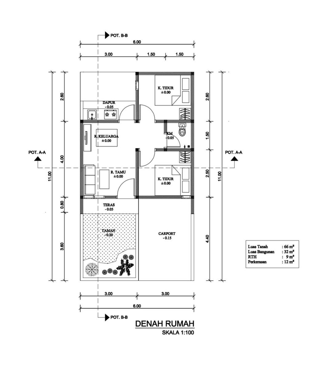 foto denah rumah tipe 32 perumahan GRAND BERLIAN PASEKARAN